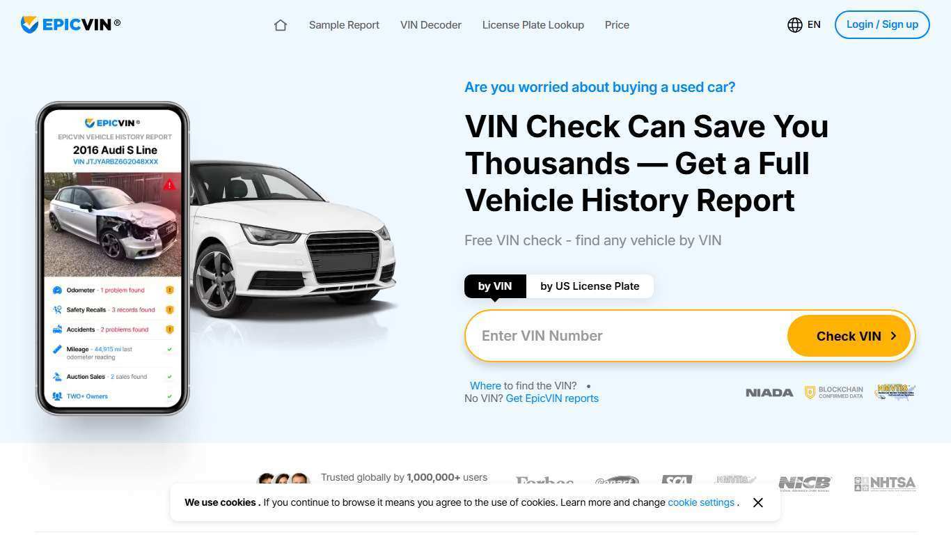 Free VIN Check & Vehicle History Report